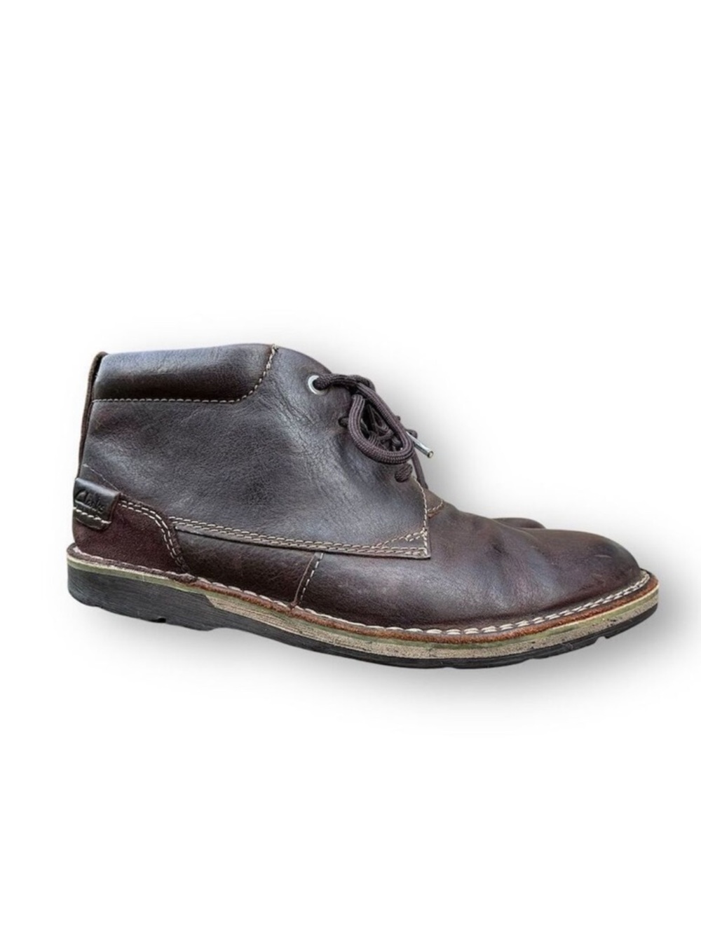 Clarks Men's Brown Leather Chukka Boots Size 10 Lace Up Comfort Business Casual